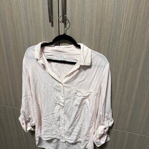 RaVi Blush Pink Button-Front Blouse – Size S